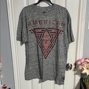 American Fighter Gray Short-Sleeve Tee with Red Graphic